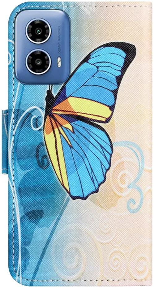 Motorola Moto G34 Hoesje Portemonnee Book Case Vlinder Print afbeelding 5