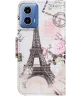 Motorola Moto G34 Hoesje Portemonnee Book Case Eiffeltoren Print
