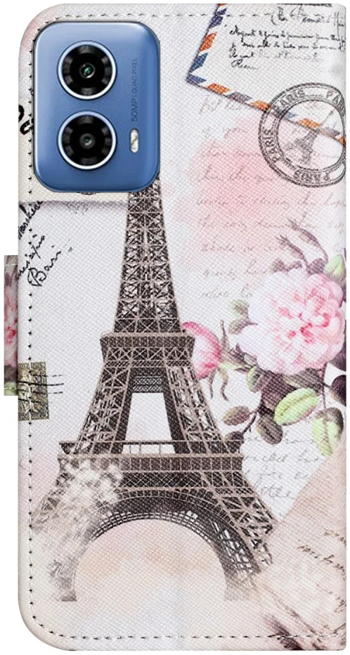Motorola Moto G34 Hoesje Portemonnee Book Case Eiffeltoren Print afbeelding 5