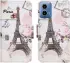 Motorola Moto G34 Hoesje Portemonnee Book Case Eiffeltoren Print afbeelding 1