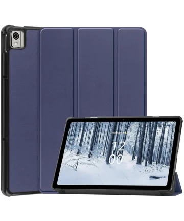 Nokia T21 Hoes Tri-Fold Book Case met Standaard Blauw Hoesjes