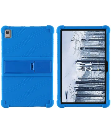 Nokia T21 Hoes Siliconen Back Cover Blauw Hoesjes