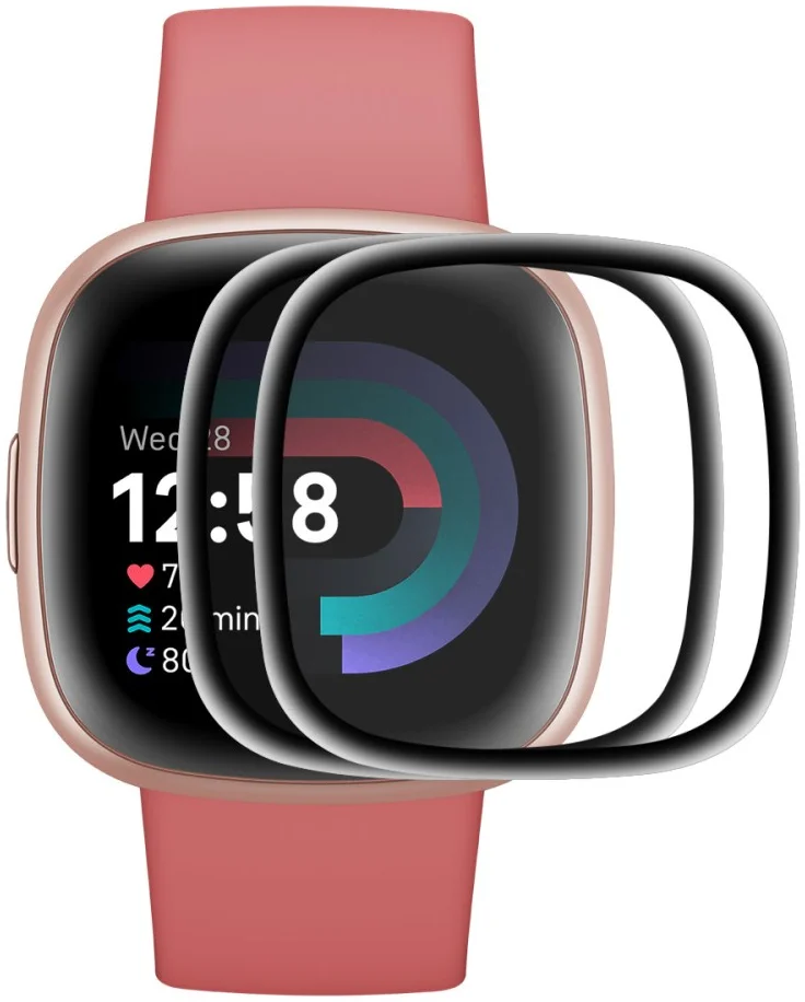 ENKAY - Fitbit Versa 4 / Sense 2 Screenprotector - 3D Curved Edges 2-Pack afbeelding 1