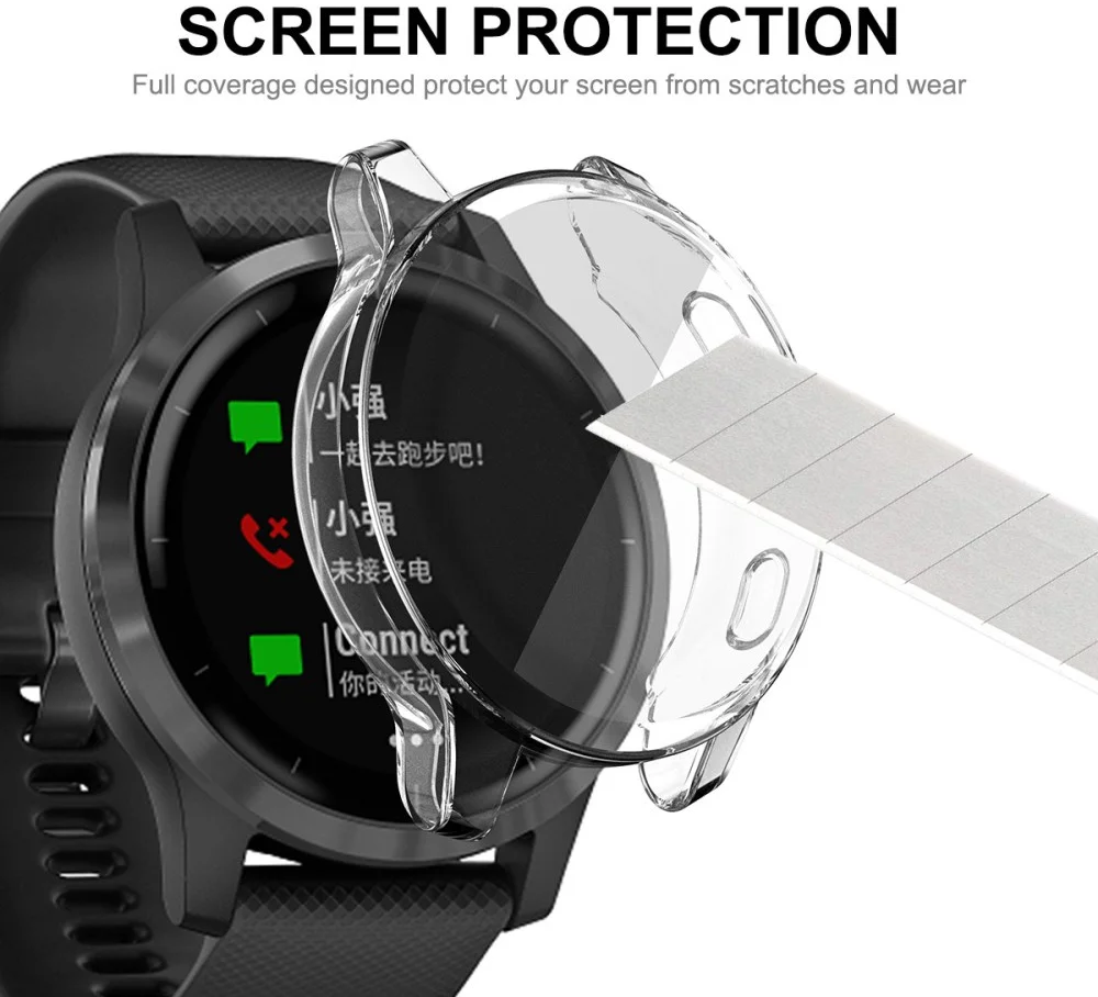 Garmin Venu 2S / Vivoactive 4S Hoesje - Full Protect Flexibel TPU - Transparant afbeelding 3