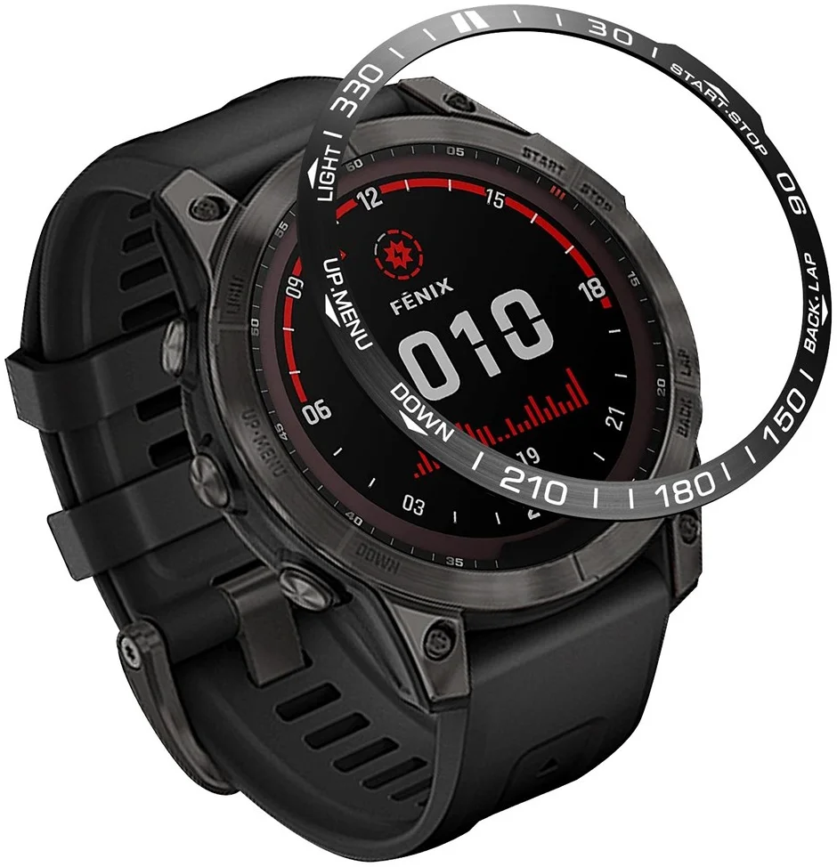 Garmin Fenix 7X Bezel Ring Randbeschermer Zwart afbeelding 1
