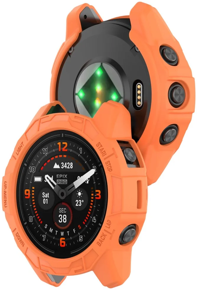 Garmin Fenix 7X (Pro) / Epix Pro 51MM Hoesje TPU Bumper Case Oranje afbeelding 3