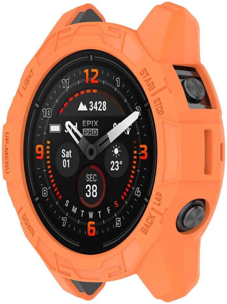 Garmin Fenix 7X (Pro) / Epix Pro 51MM Hoesje TPU Bumper Case Oranje afbeelding 4