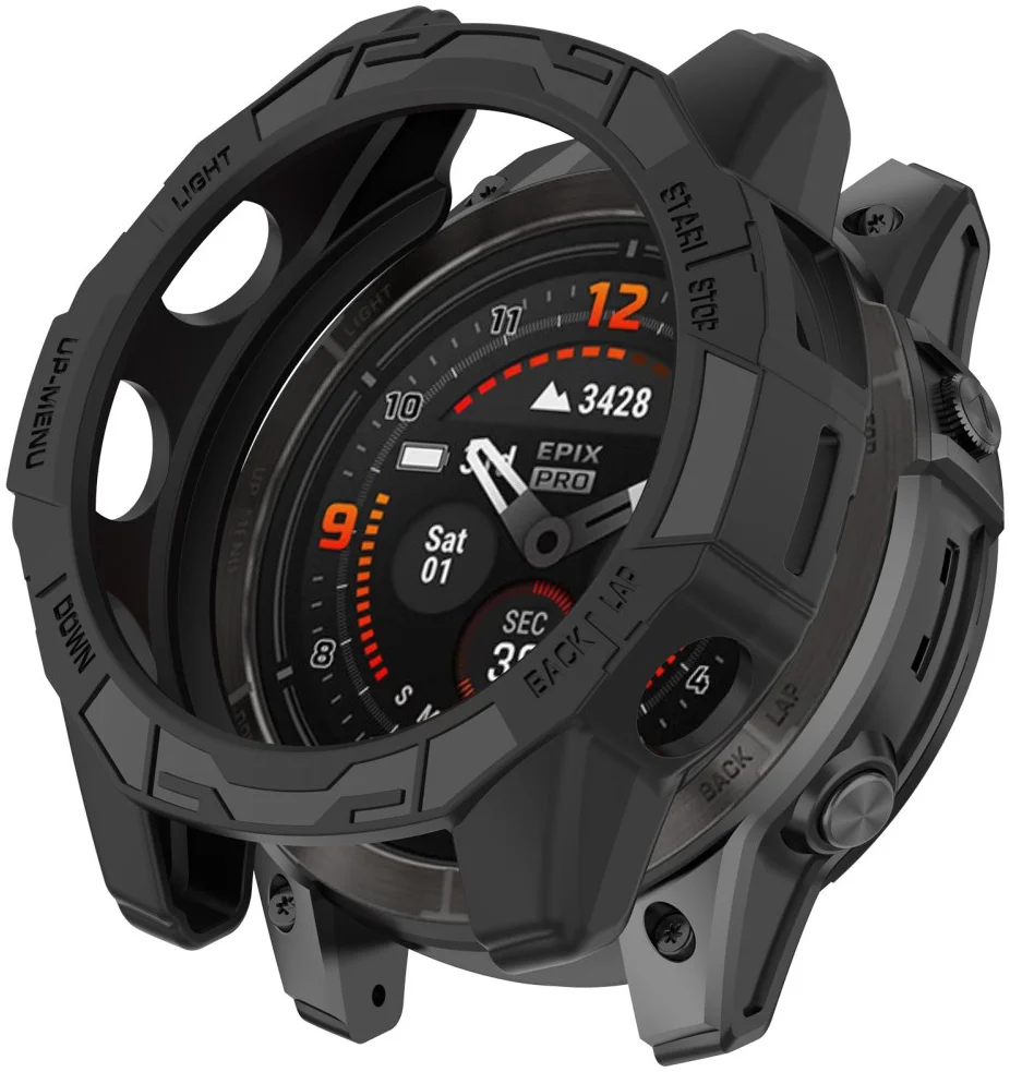 Garmin Fenix 7X (Pro) / Epix Pro 51MM Hoesje TPU Bumper Case Zwart afbeelding 1
