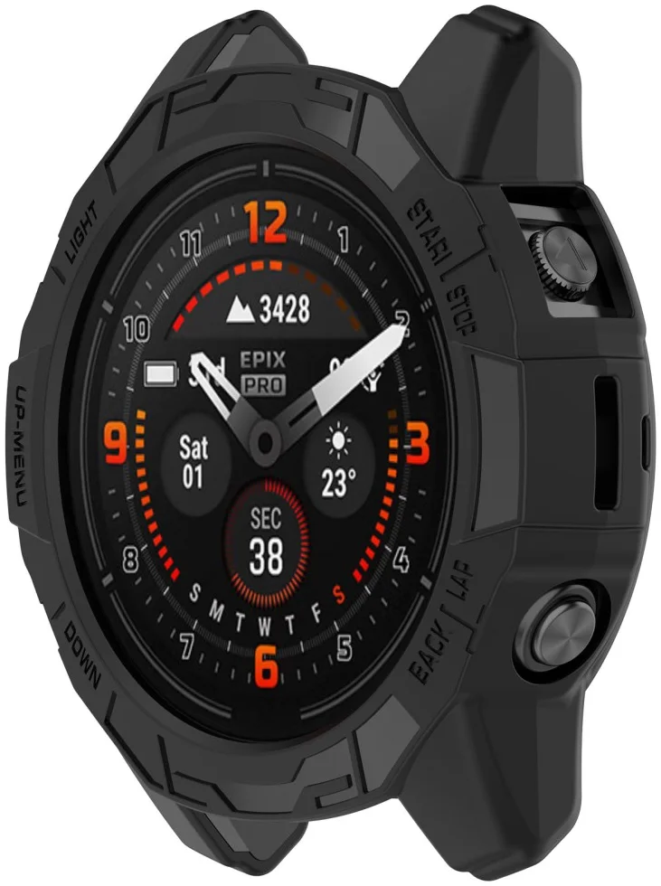 Garmin Fenix 7X (Pro) / Epix Pro 51MM Hoesje TPU Bumper Case Zwart afbeelding 4