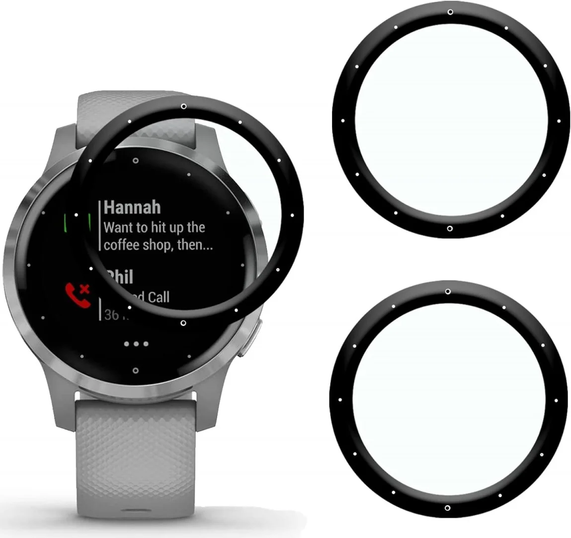Garmin Vivoactive 4s Screen Protector - PMMA Display Folie (2-Pack) afbeelding 1