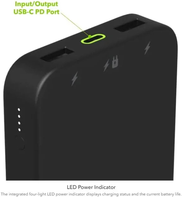 Mophie Powerstation 20W Power Delivery Powerbank 10.000 mAh Zwart afbeelding 2