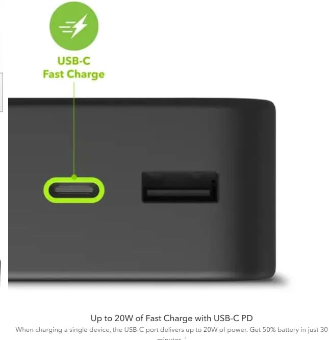 Mophie Powerstation 20W Power Delivery Powerbank 10.000 mAh Zwart afbeelding 4