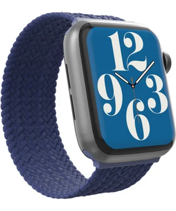 ZAGG Gear4 Apple Watch Bandje - 42/41/40/38MM - Gevlochten Nylon - Blauw (L) Bandjes