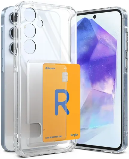 Ringke Fusion Card Samsung Galaxy A55 Hoesje Kaarthouder Transparant afbeelding 1