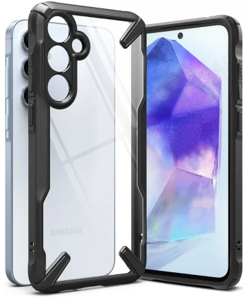 Ringke Fusion X Samsung Galaxy A55 Hoesje Back Cover Transparant Zwart Hoesjes