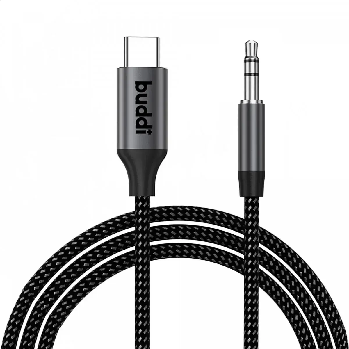 Buddi Flex USB-C naar 3.5mm Jack AUX Audiokabel 1M Zwart afbeelding 9
