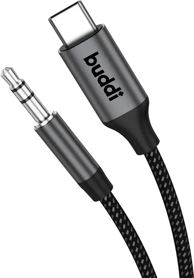 Buddi Flex USB-C naar 3.5mm Jack AUX Audiokabel 1M Zwart afbeelding 10