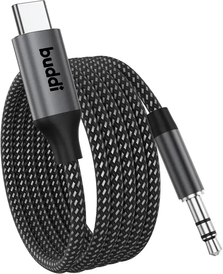 Buddi Flex USB-C naar 3.5mm Jack AUX Audiokabel 1M Zwart afbeelding 11