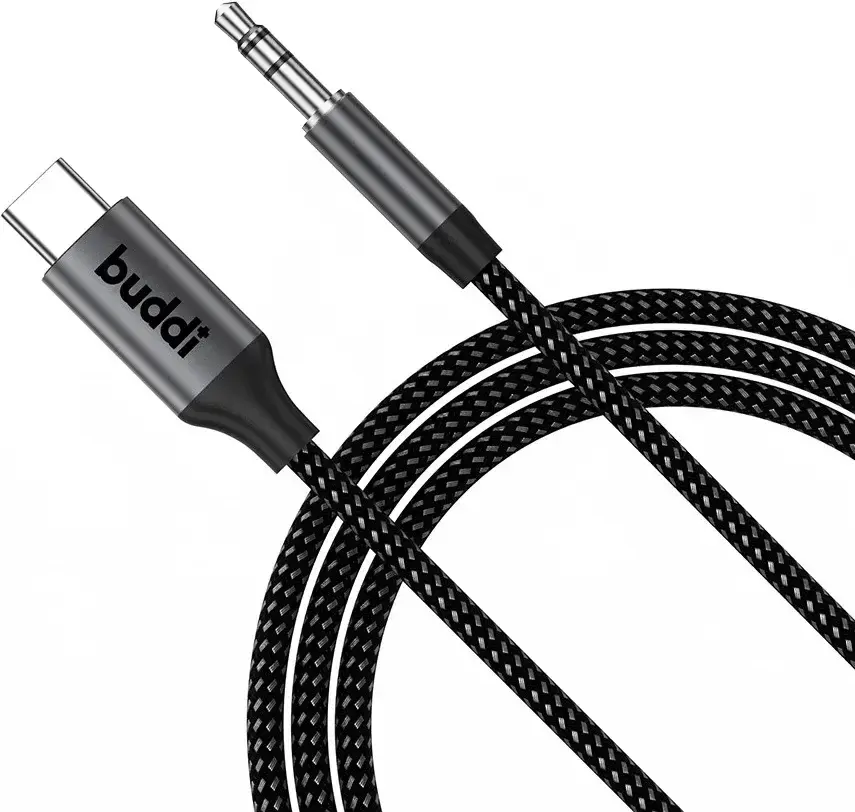 Buddi Flex USB-C naar 3.5mm Jack AUX Audiokabel 1M Zwart afbeelding 13