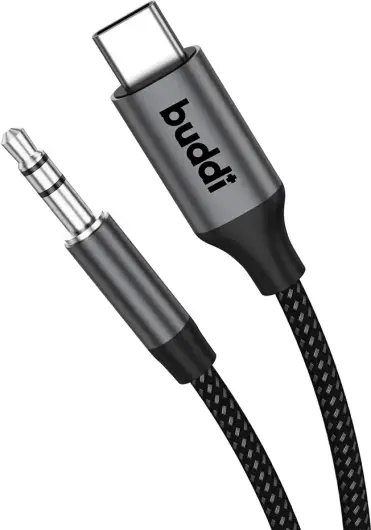 Buddi Flex USB-C naar 3.5mm Jack AUX Audiokabel 1M Zwart afbeelding 10