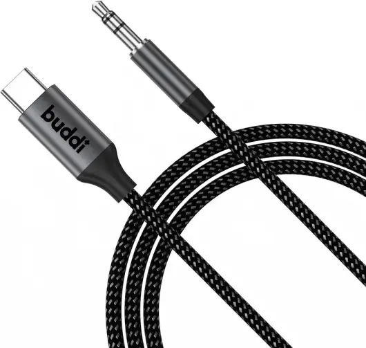 Buddi Flex USB-C naar 3.5mm Jack AUX Audiokabel 1M Zwart afbeelding 13