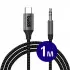 Buddi Flex USB-C naar 3.5mm Jack AUX Audiokabel 1M Zwart afbeelding 1