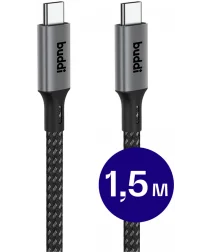 Buddi Flex USB-C naar USB-C 8K@60Hz Video Monitor Kabel 1.5 Meter 20 Gbps