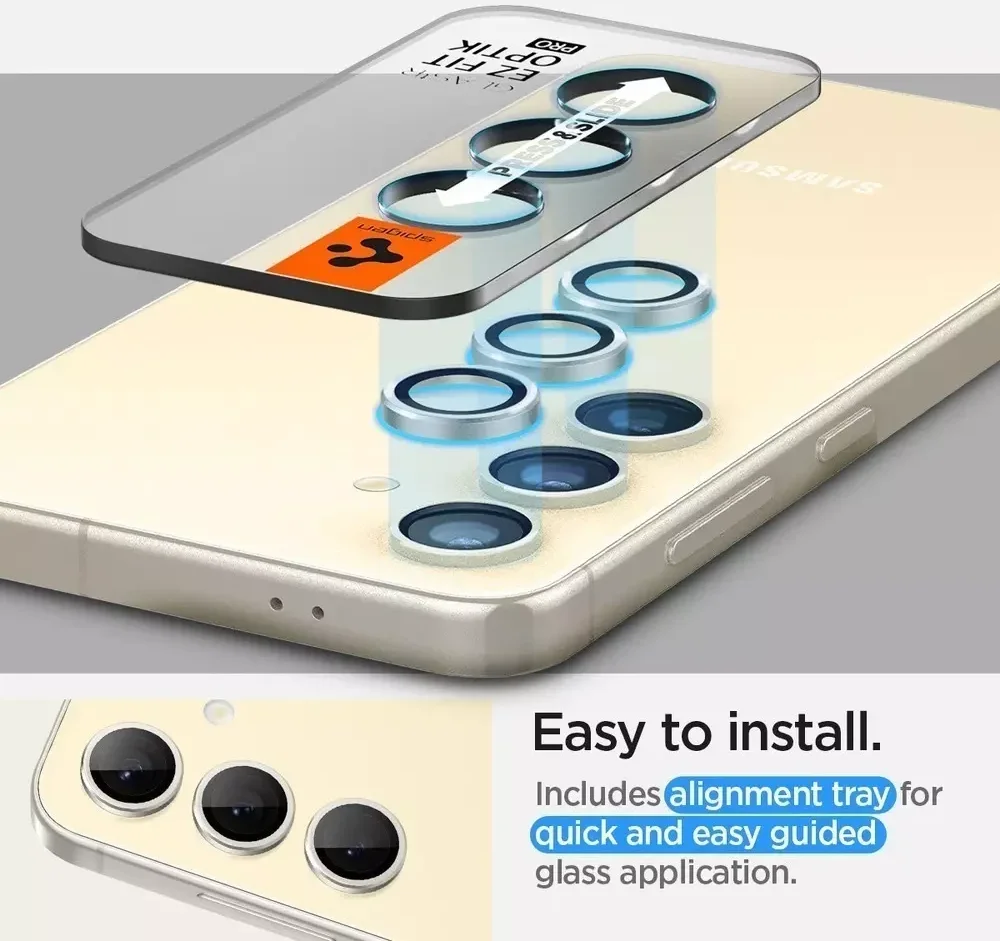 Spigen Optik Pro Samsung S24 Camera Protector Glas 2-Pack Geel afbeelding 10