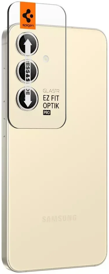 Spigen Optik Pro Samsung S24 Camera Protector Glas 2-Pack Geel afbeelding 2