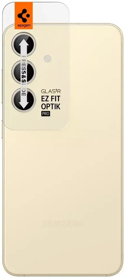 Spigen Optik Pro Samsung S24 Camera Protector Glas 2-Pack Geel afbeelding 3