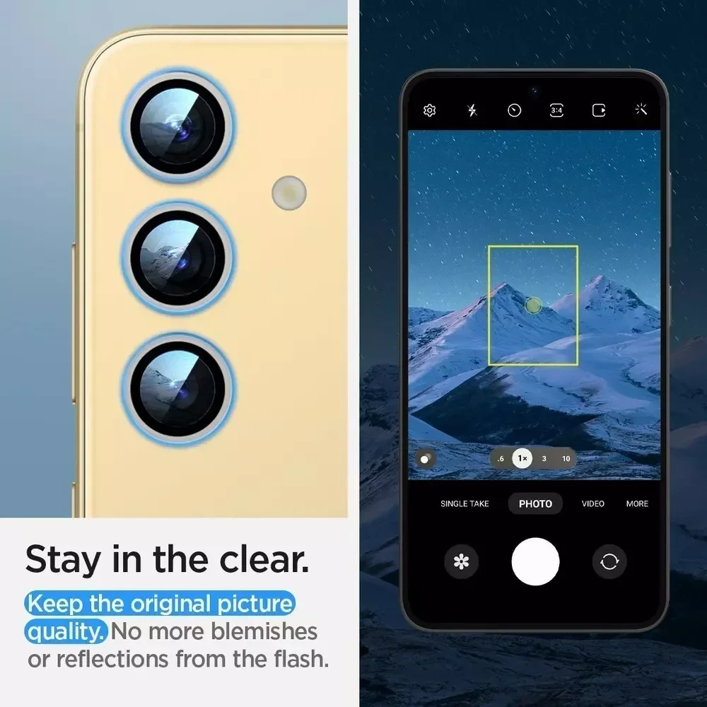 Spigen Optik Pro Samsung S24 Camera Protector Glas 2-Pack Geel afbeelding 8