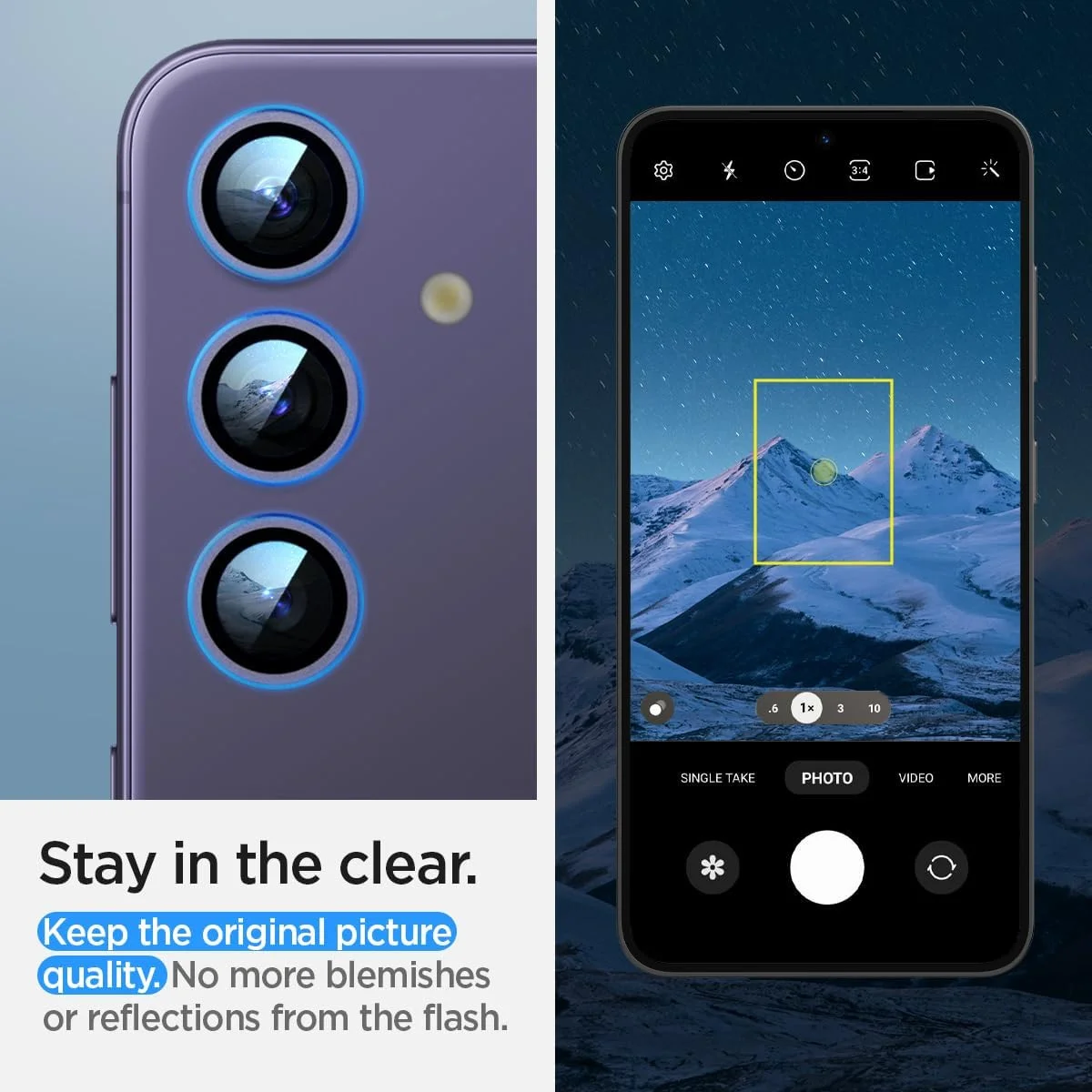 Spigen Optik Pro Samsung S24 Camera Protector Glas 2-Pack Paars afbeelding 3