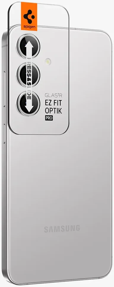 Spigen Optik Pro Samsung S24 Camera Protector Glas 2-Pack Grijs afbeelding 8
