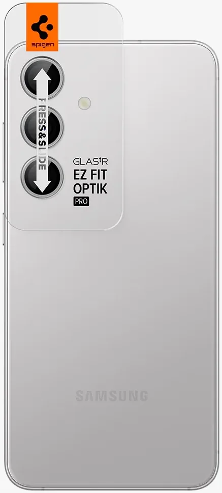 Spigen Optik Pro Samsung S24 Camera Protector Glas 2-Pack Grijs afbeelding 9