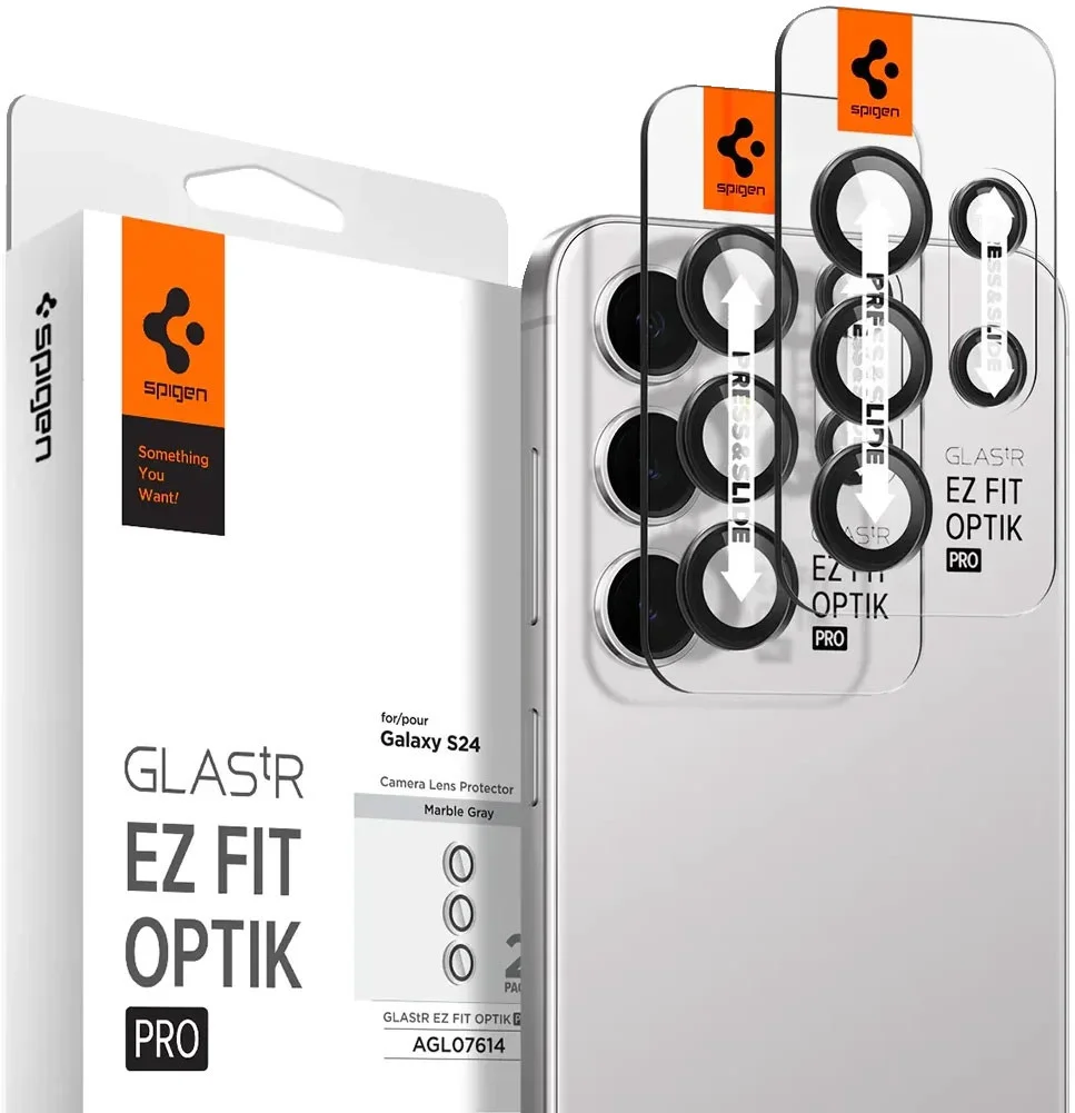 Spigen Optik Pro Samsung S24 Camera Protector Glas 2-Pack Grijs afbeelding 1