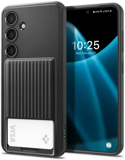 Spigen Liquid Slot Samsung Galaxy S24 Hoesje Pasjeshouder Matte Zwart afbeelding 1