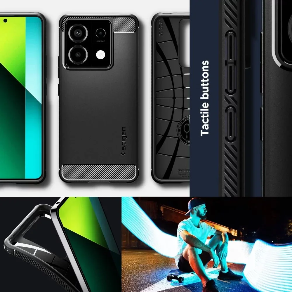 Spigen Rugged Armor Xiaomi Redmi Note 13 Pro 5G Hoesje Back Cover Zwart afbeelding 3