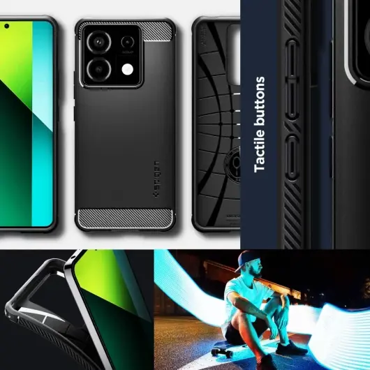 Spigen Rugged Armor Xiaomi Redmi Note 13 Pro 5G Hoesje Back Cover Zwart afbeelding 3