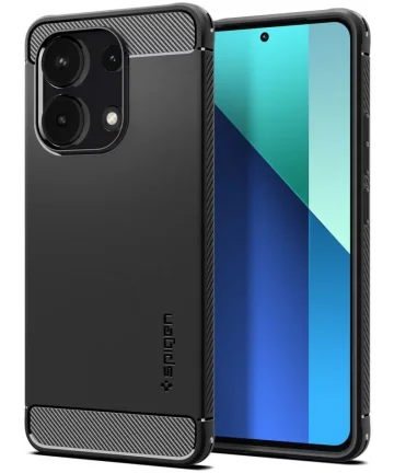 Spigen Rugged Armor Xiaomi Redmi Note 13 4G Hoesje Back Cover Zwart Hoesjes