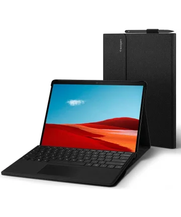 Spigen Microsoft Surface Pro X (21/19) Hoes Bookcase Stand Folio Zwart Hoesjes