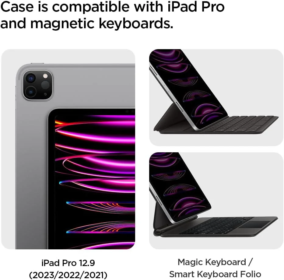 Spigen Thin Fit Pro iPad Pro 12.9 (2022/2021) Hoes Back Cover Zwart afbeelding 3