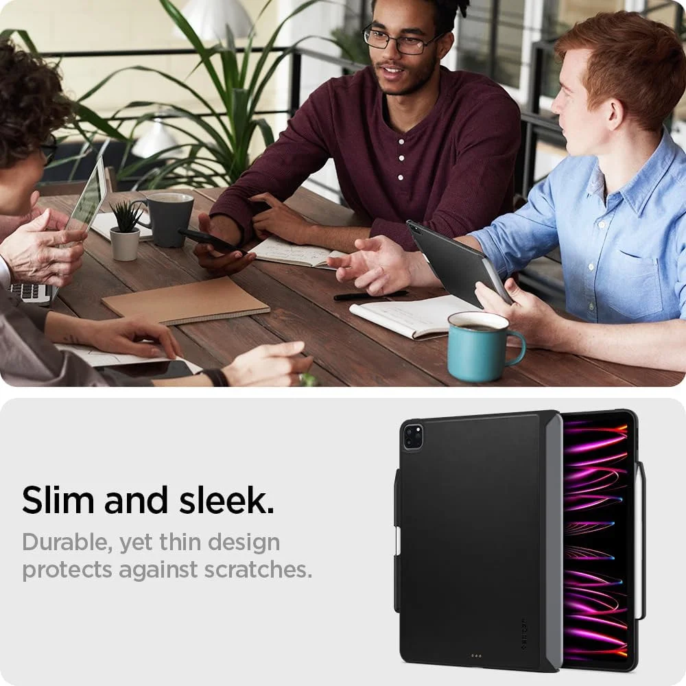 Spigen Thin Fit Pro iPad Pro 12.9 (2022/2021) Hoes Back Cover Zwart afbeelding 7