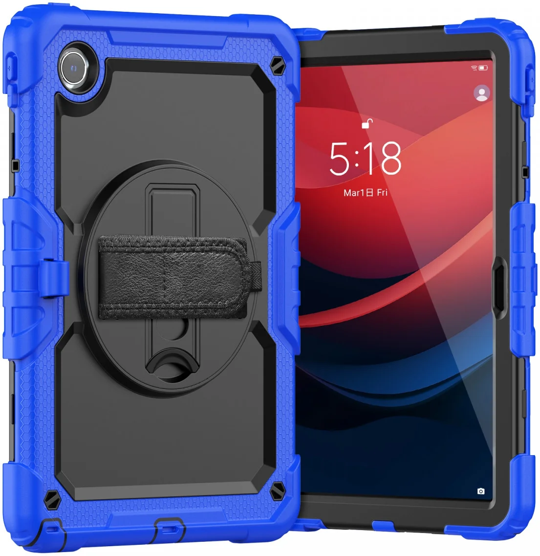 Lenovo Tab M11 / K11 Hoes met Screen Protector en Handriem Blauw afbeelding 1