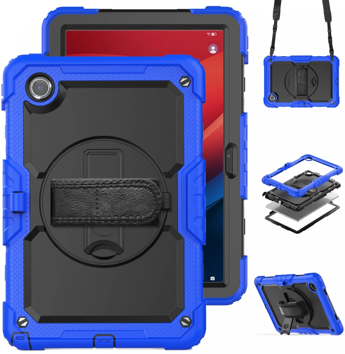 Lenovo Tab M11 / K11 Hoes met Screen Protector en Handriem Blauw afbeelding 2