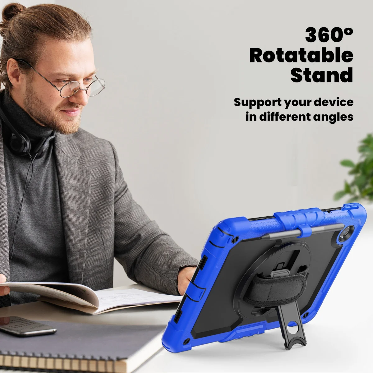 Lenovo Tab M11 / K11 Hoes met Screen Protector en Handriem Blauw afbeelding 9