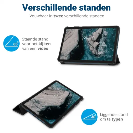 Lenovo Tab M11 / K11 Hoes Tri-Fold Book Case met Standaard Zwart afbeelding 5