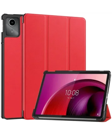 Lenovo Tab M11 Hoes Tri-Fold Book Case met Standaard Rood Hoesjes