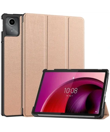 Lenovo Tab M11 Hoes Tri-Fold Book Case met Standaard Roze Goud Hoesjes