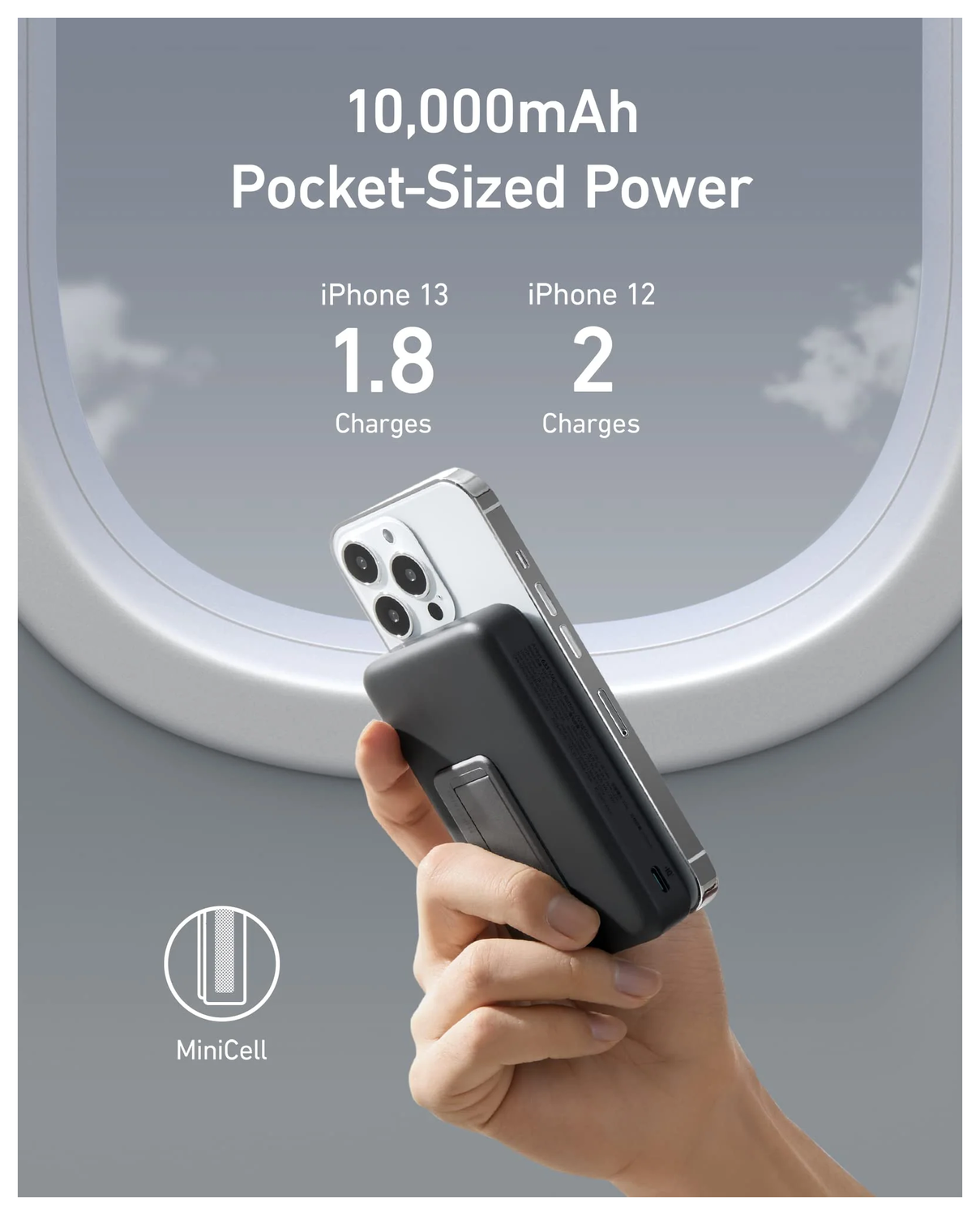 Anker MagGo QI2 / MagSafe Powerbank met 27W USB-C Poort 10.000 mAh Zwart afbeelding 7