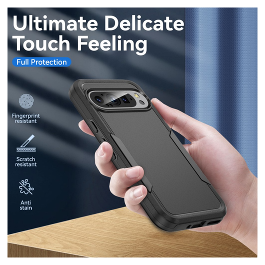 Google Pixel 9 / 9 Pro Hoesje Schokbestendige Hardcase Back Cover Zwart afbeelding 4
